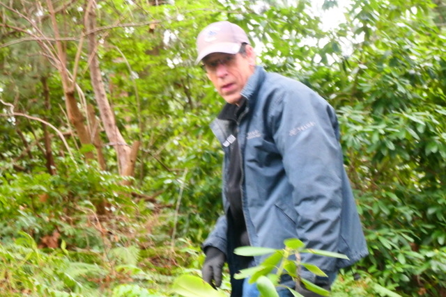 2022-2-Kevin Francis pulling out the invasive weeds.